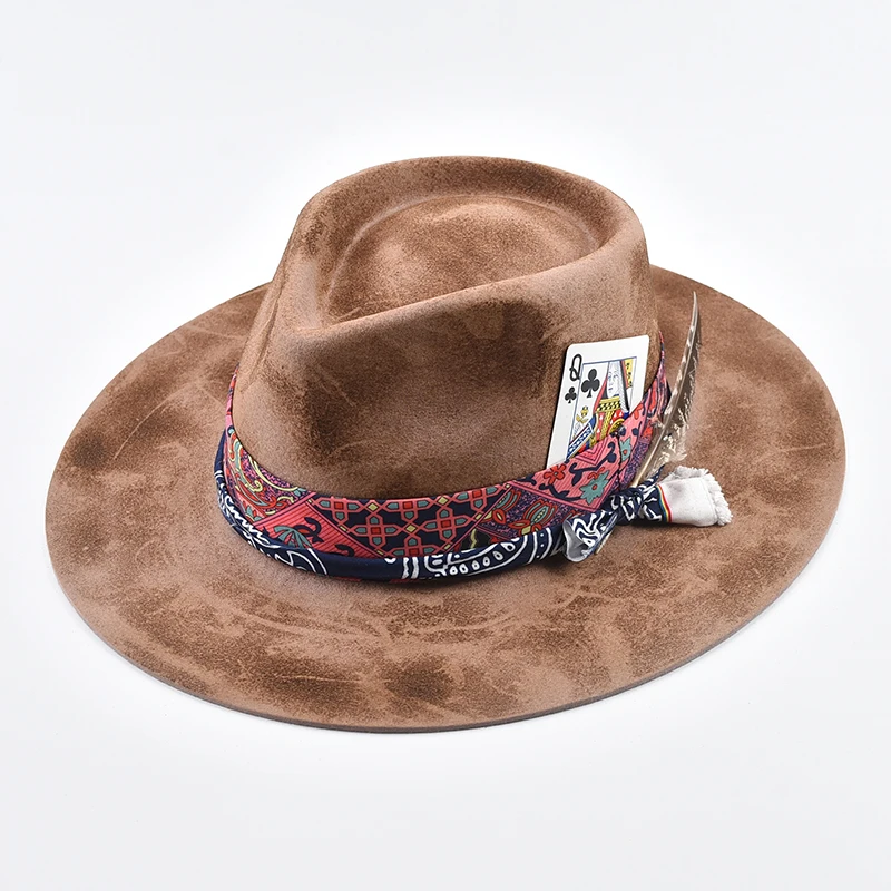 Nowy 100% wełniany kapelusz Fedora dla mężczyzn Kobiety Szerokie rondo Gentleman Miękki filcowy kapelusz Outdoor Travel Party Street Style