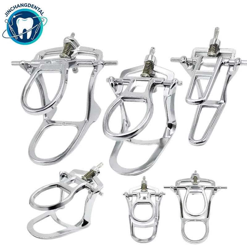 5Pcs S M L Dentistry Simple Articulator Lab Articulator Metal Frame Occlusion Device Dental Restoration Mechanical Occlusal Tool