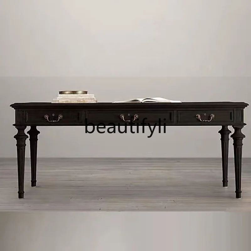 

American Country Style Solid Wood Desk Computer Desk Writing Desk Modern Simple Office Home Use