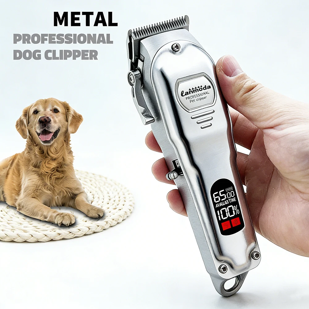 

Professional Dog Clippers for Grooming Stainless Steel Pets Thick Hair Trimmer Low Noise Rechargeable Cat Animal Cutter Shaver