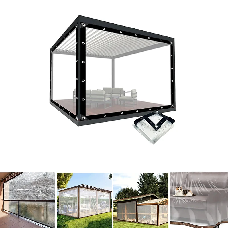 Waterproof Transparent Rainproof Cloth Corner Protector with 1-Meter Edge Hole for Garden Balcony