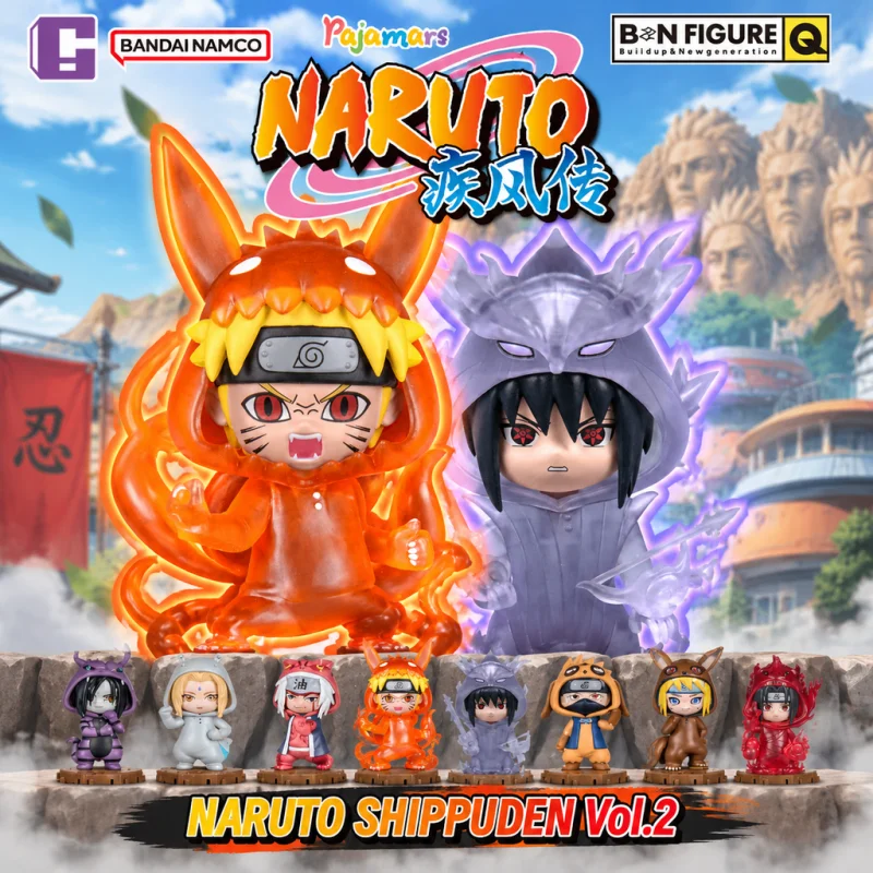Bandai Namco Bnfigure Q Pajamars Naruto Shippuden Vol.2 Whole Set Blind Box Q Anime Collectible Desktop Ornament Toy Gift