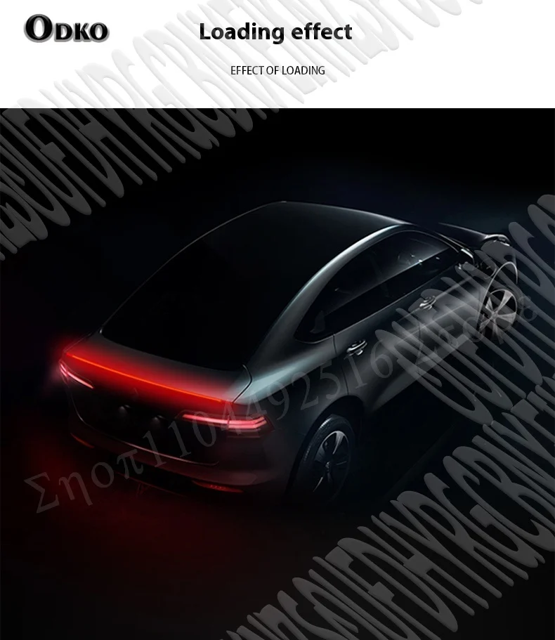 

Car High Position Brake Lights Rear Tail Warning Signal Lamps LED Carbon Fiber Spoiler Flow Lamp For Volkswagen CC Santana