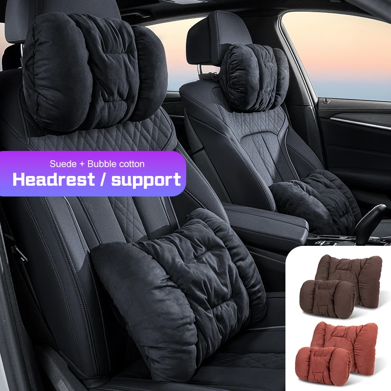 

For Mercedes Benz S Maybach Class W223 S350 S450 S500 Car Seat Neck pillow lumbar support High quality of Suede Comfort cotton