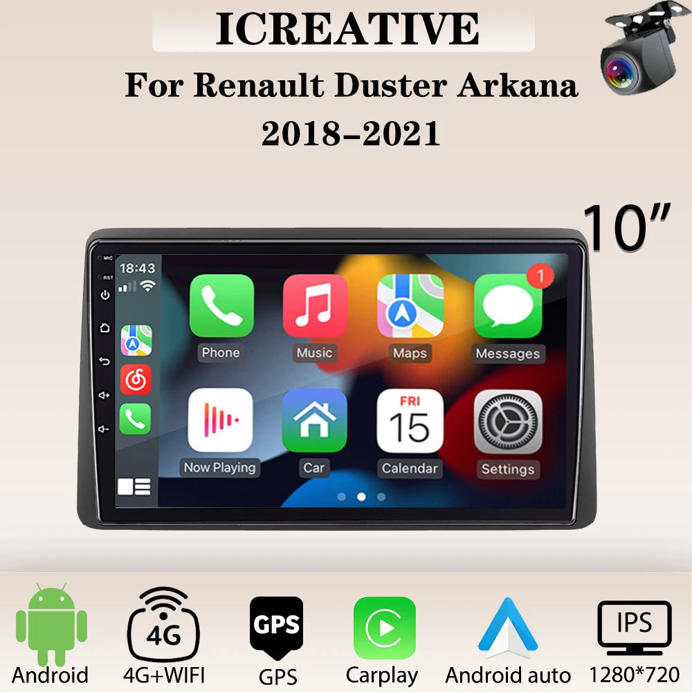 

Car Radio Carplay for Renault Duster HM 2 2020-2023 for Arkana 1 2019-2023 Multimedia 2din Headunit Android Autoradio Navigation