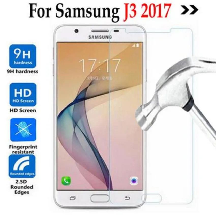 tempered glass on for samsung galaxy j3 2017 j330f j330g j3 pro glass film j 3 2017 pro screen protector cover protective films