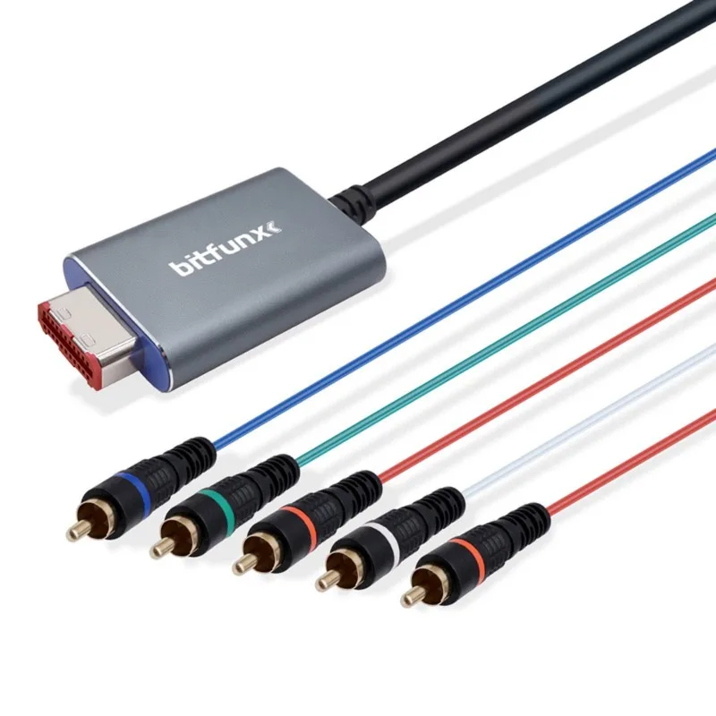 A98T Bitfunx Digital AV Output Component Video 5RCA Ypbpr Cable For Gamecube NGC High Quality Image