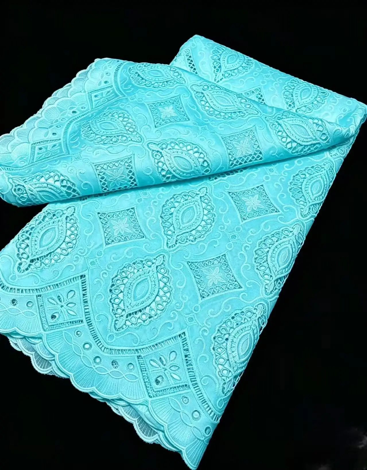 African Guipure Fabric 3D Embroidery Cord Lace with Flower Lurex Traditional Senegal Water Soluble Fashionable Sewing Dress