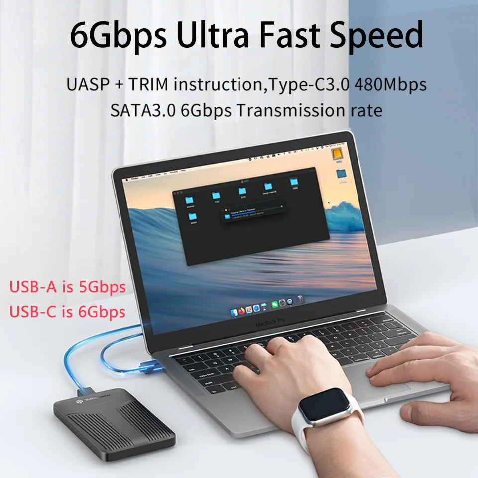 Yottamaster 2.5" Inch SATA SSD External Case USB A 3.0 Type C HDD Drive Enclosure 5Gbps USB3 Hard Disk Storage Box Cover Housing