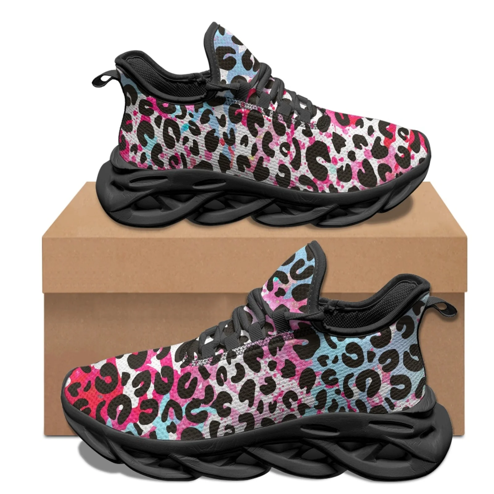 PENSTROLL PENSTROLL Tie Dye Leopard Lightweight Men's Running Shoes Men's Sport Trainer for Gym New Design Fall Fashion Mens
