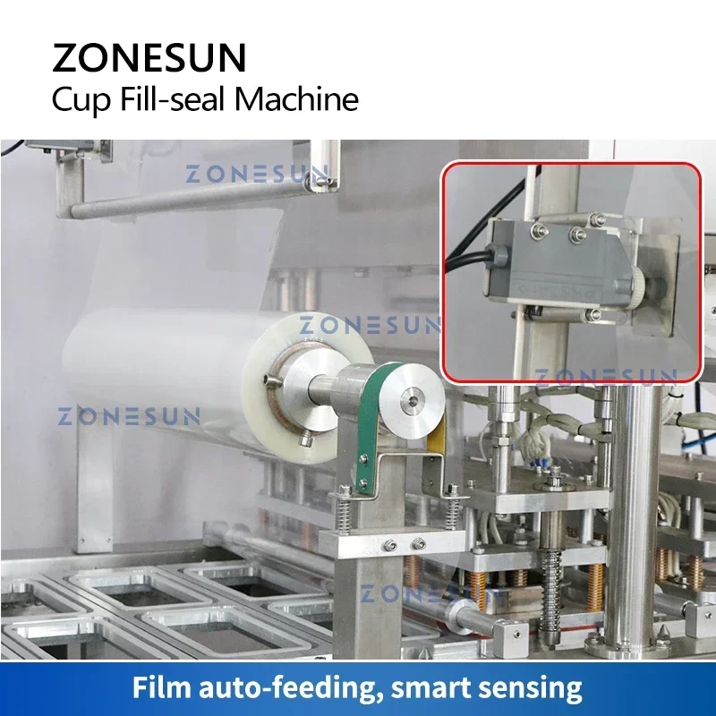 ZONESUN Macchina per sigillare tazze di riempimento per riscaldamento liquido Pompa a pistone automatica Paraffina Cera Gelatina Produzione di imballaggi alimentari ZS-AFS01