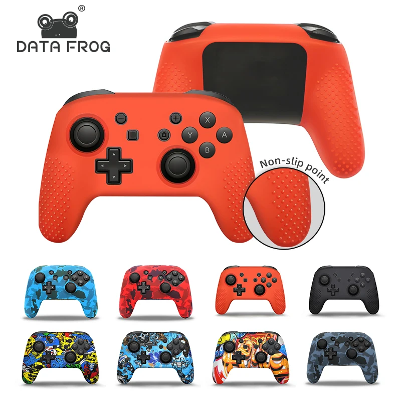 DATA FROG Soft Silicone Case Compatible-Nintendo Switch Pro Controller Protective Skin Cover Grips Caps For Switch Pro Accessory