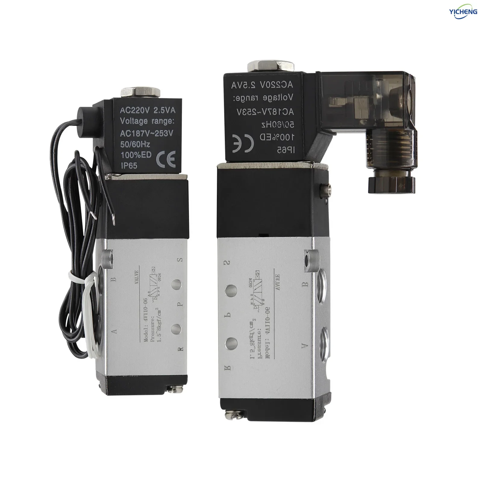 PNEUMATISCHES 1/8-Zoll-Magnetventil 4V110-06 Single Coil Pilot-betriebenes elektrisches 2-Positionen-5-Wege-Anschlussdose oder Auslassdraht