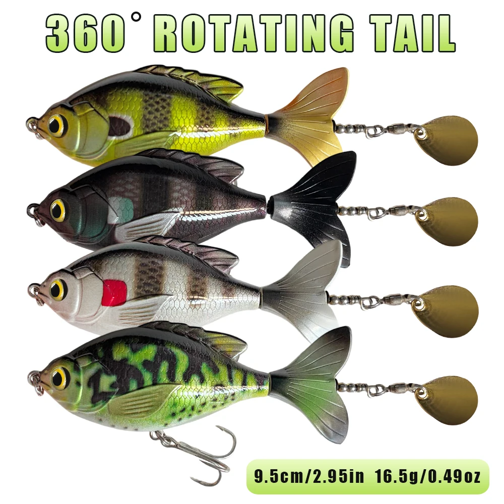 1 Stück Rotierender Schwanz-Popper-Köder 9,5cm 16,6g Oberflächenköder Wobbler Angelköder Lebensechter Künstlicher Harter Köder für Barsch und Hecht Angelzubehör – Detail 1