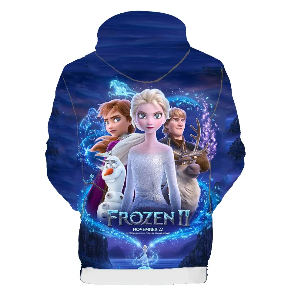 Cartoon Frozen 2 Elsa Anna Kids Baby Girls Toddler 3D Print Princess Hoodies Tracksuit Children Clothing Cute Top Tee Sweatshirt