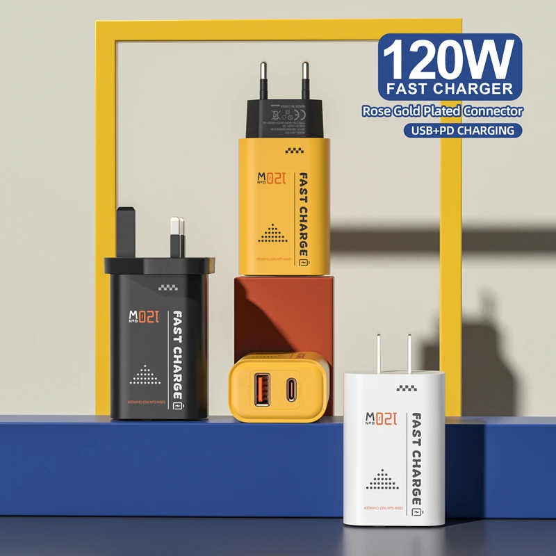

Оригинальное зарядное устройство 120 Вт, турбо-быстрое многоинтерфейсное устройство, настенный адаптер Hypercharge из ЕС, США, Великобритании, USB-кабель 6A типа C для Xiaomi iPhone 2026