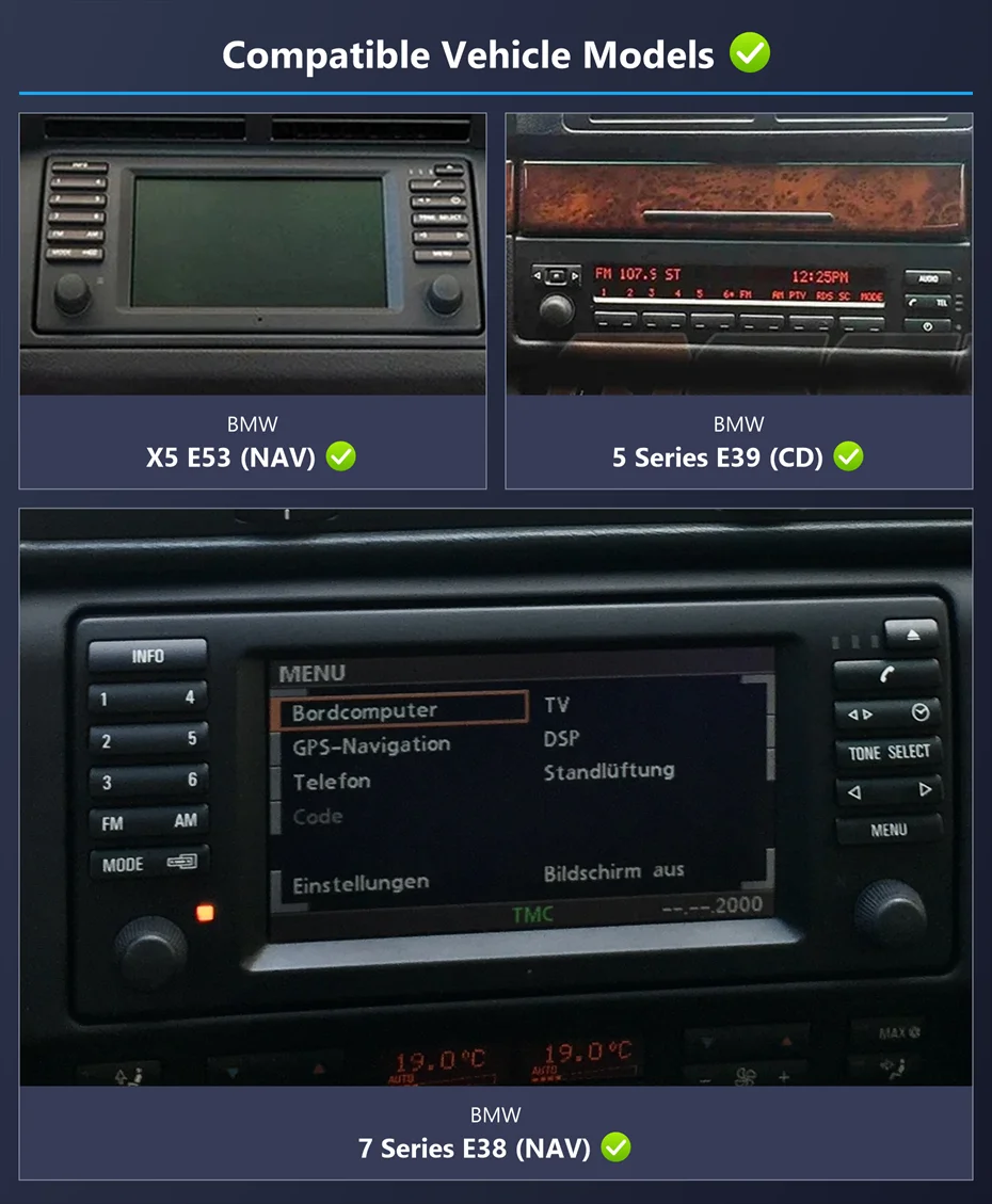 Android 16 Car Stereo For BMW 5 Series E39 7 Series E38 X5 E53 1995-2004 CarPlay Android Auto DSP Bluetooth 4G LTE FM Navigation