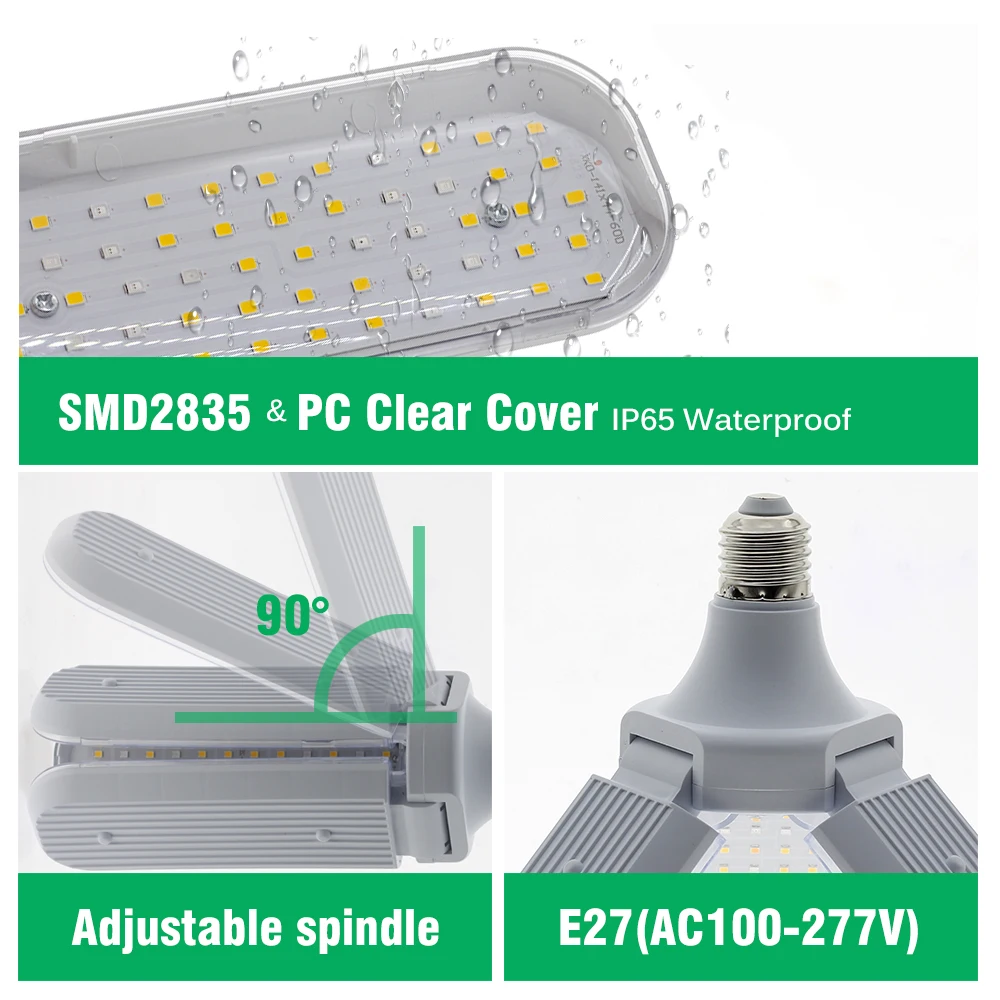 Full Spectrum Floding Plant Growing Light Set For Hydroponics Vegetables 24W 36W 48W SMD2835 For Flowering Plants IP65