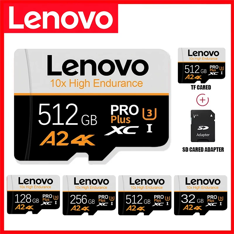 Original LENOVO Micro TF Card 16GB 512GB 256GB 128GB 32GB 64GB 16GB 100MB/s UHS I A1 for Laptop Desktop Memory Card High Speed A