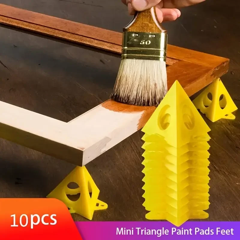 

10Pcs paint rack, mini paint rack tool triangular paint pad, woodworking feet, woodworking woodworking accessories