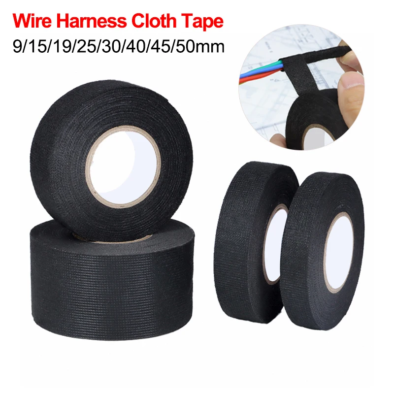 High Temperature Wire Harness Cloth Tape Automotive Cable Loom Heatproof Fabric Adhesive Tape for Engine Electrical Insulation