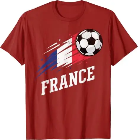 Frankreich Fußball Französisches Fußball-T-Shirt aus Weicher Baumwolle Y2k Fußball-Spieltag Grafik-Bekleidung Frankreich-Team Fans Personalisiertes Trikot-Shirt – Detail 5