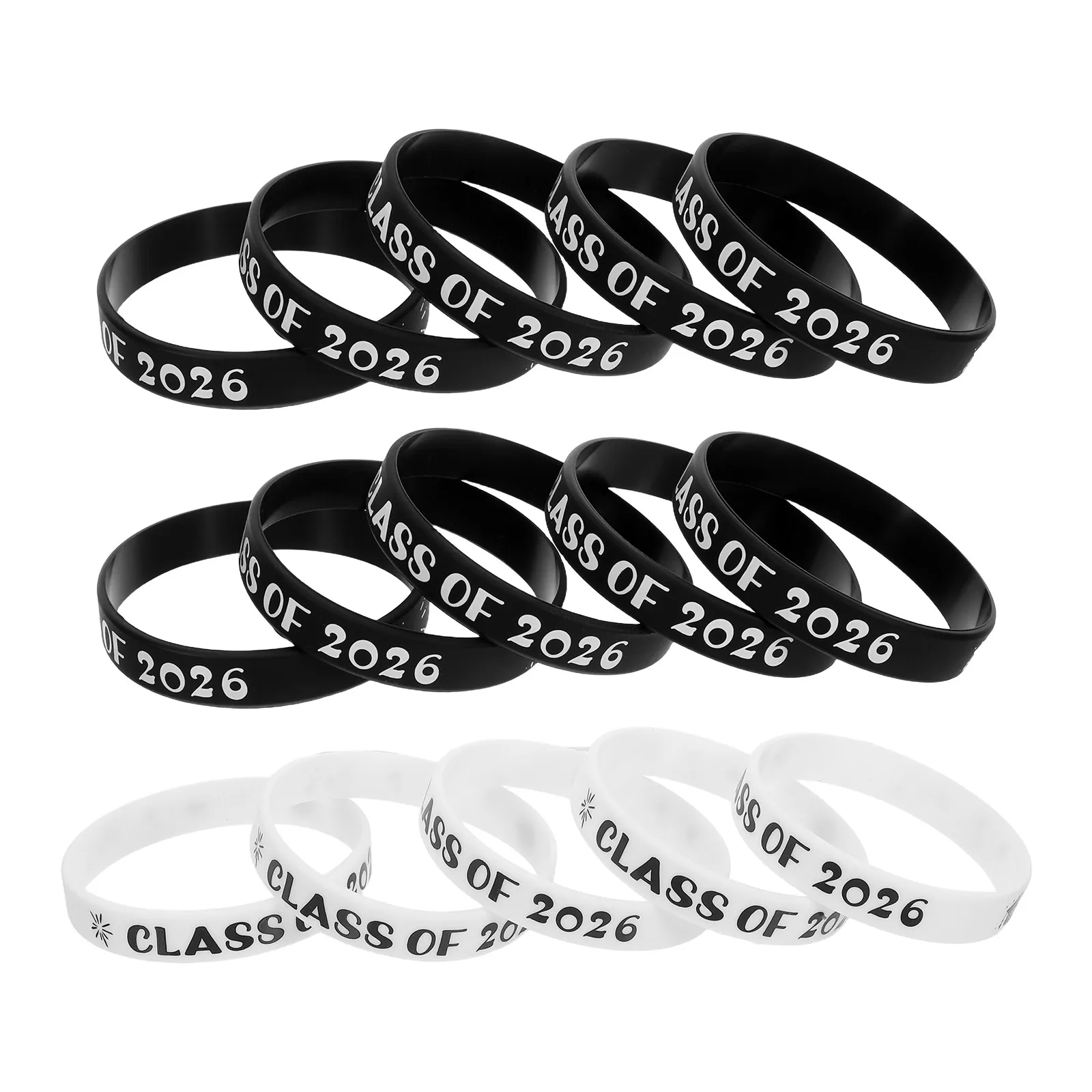 30Pcs Class of 2026 Graduation Silicone Wristbands Comfortable Party Bracelets Graduation Souvenirs Inspirational Grad Party