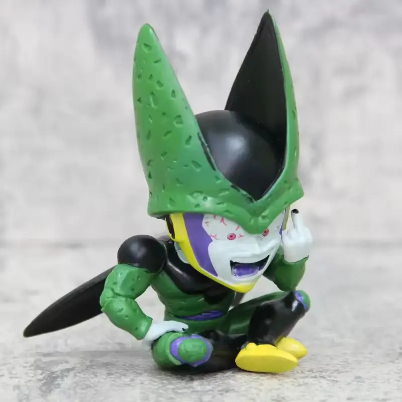 Anime Dragon Ball rysunek pionowy środkowy palec 12cm komórka ozdoba na biurko pcv figurka model kolekcjonerski lalka zabawki prezentowe