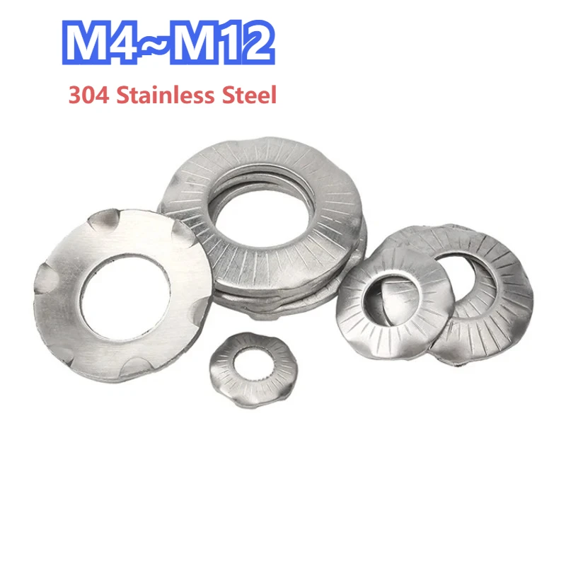 

M4-M12 Knurled Butterfly Lock Washers 304 Stainless Steel Claw Grounding Gaskets