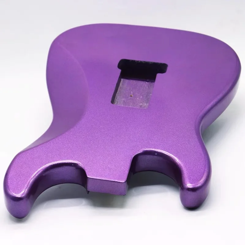 Solid Wood Electric Guitar Body, Glossy Mental, Purple Color for HSH Pickup,DIY Custom S T, Guitar Barrel Replacement Part, 57mm