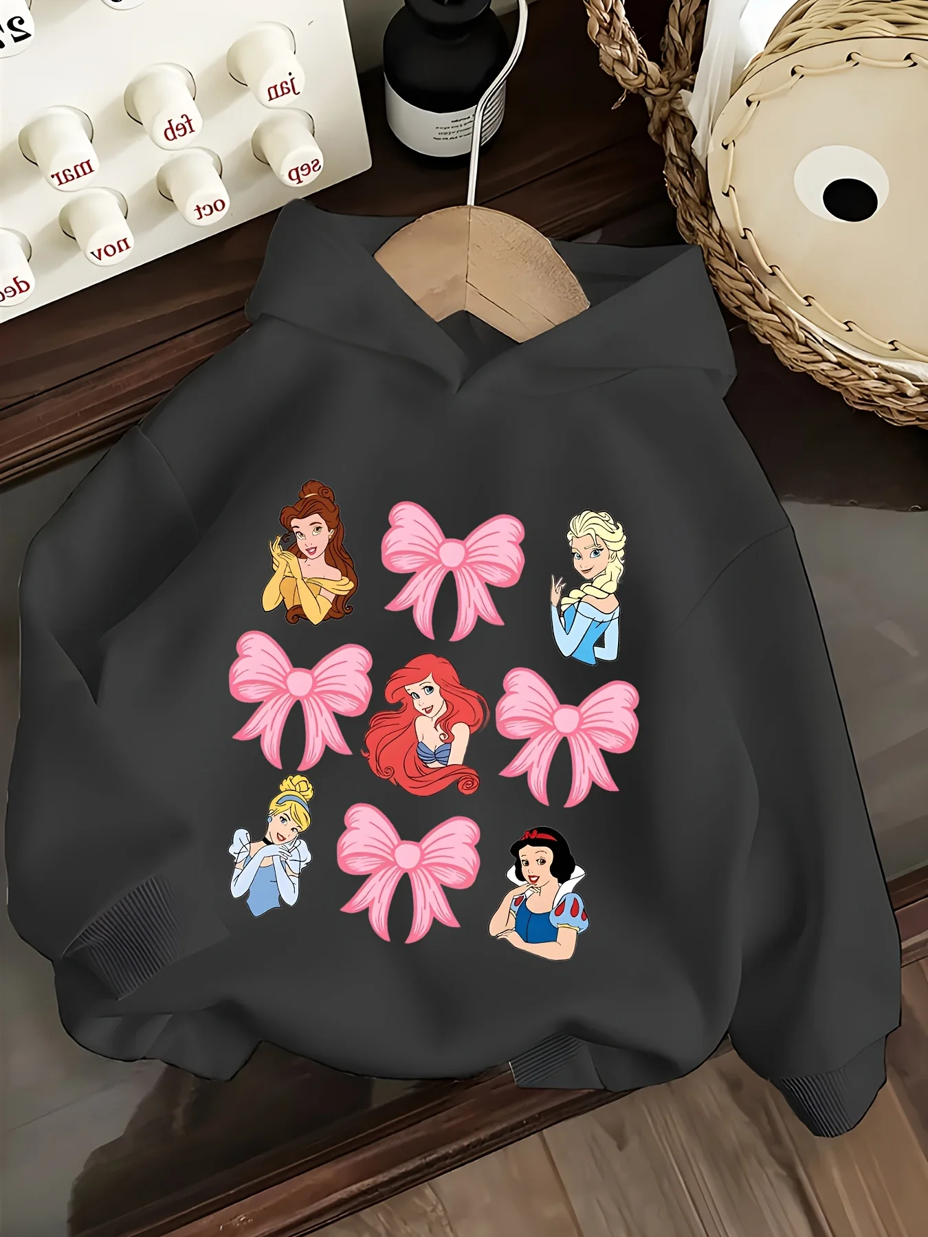 [معتمد] سترة كاجوال للفتيات من سلسلة أميرات ديزني، سترة خريف وشتاء بأكمام طويلة مع أميرة ديزني وفيونكة pr