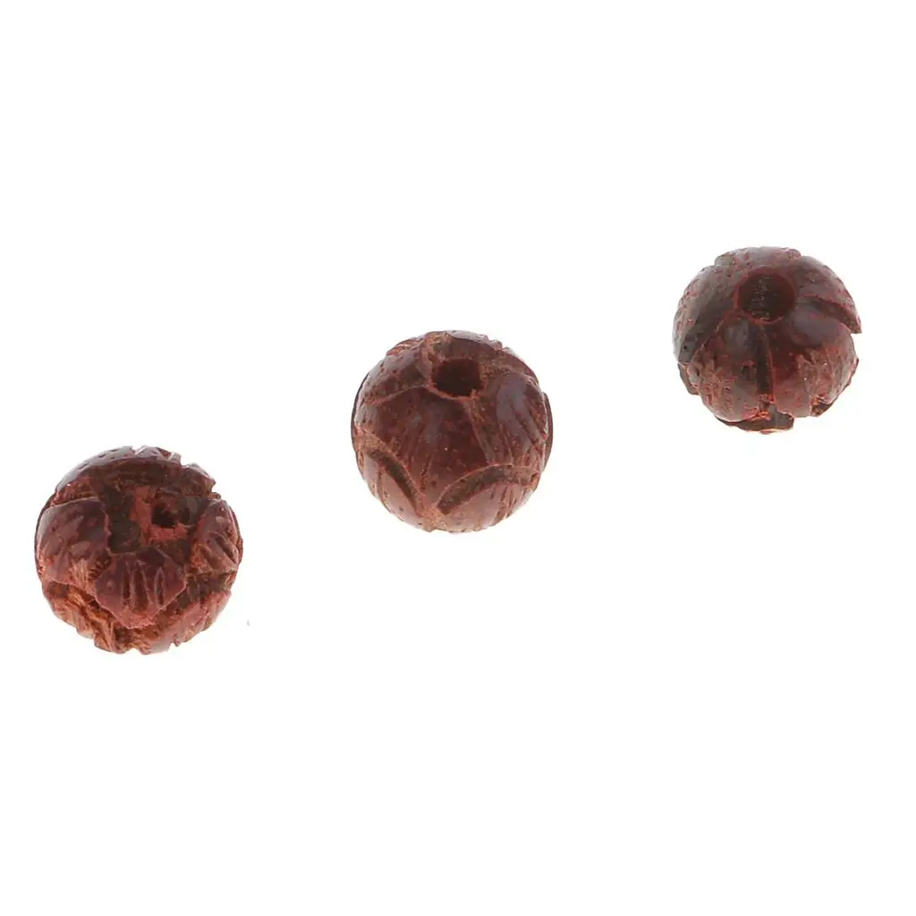 10 قطع اليدوية الخشبية منحوتة لوتس فضفاض الخرز مالا الخرزة سوار المجوهرات