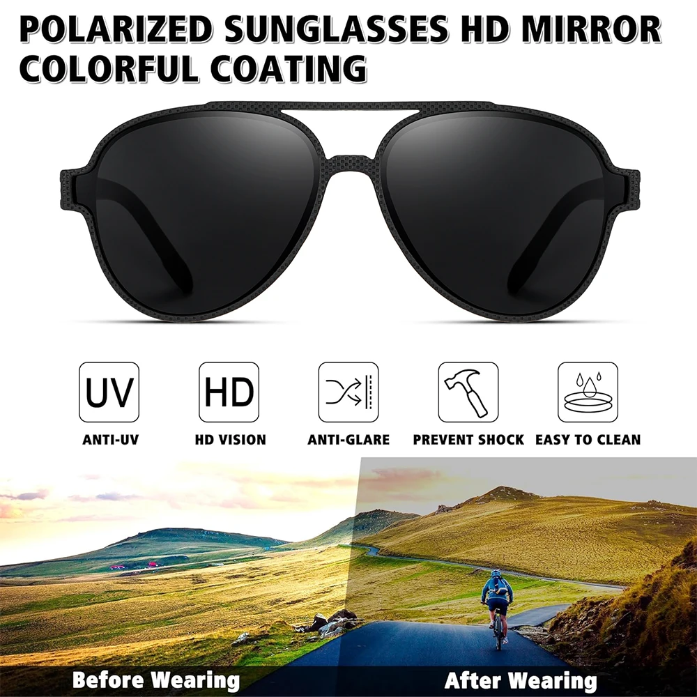 CRIXALIS Polarisierte Piloten-Sonnenbrille für Männer und Frauen, klassische Retro-Angeln, Sport, Fahren, Laufen, Sonnenbrille, UV400-Schutz – Detail 3