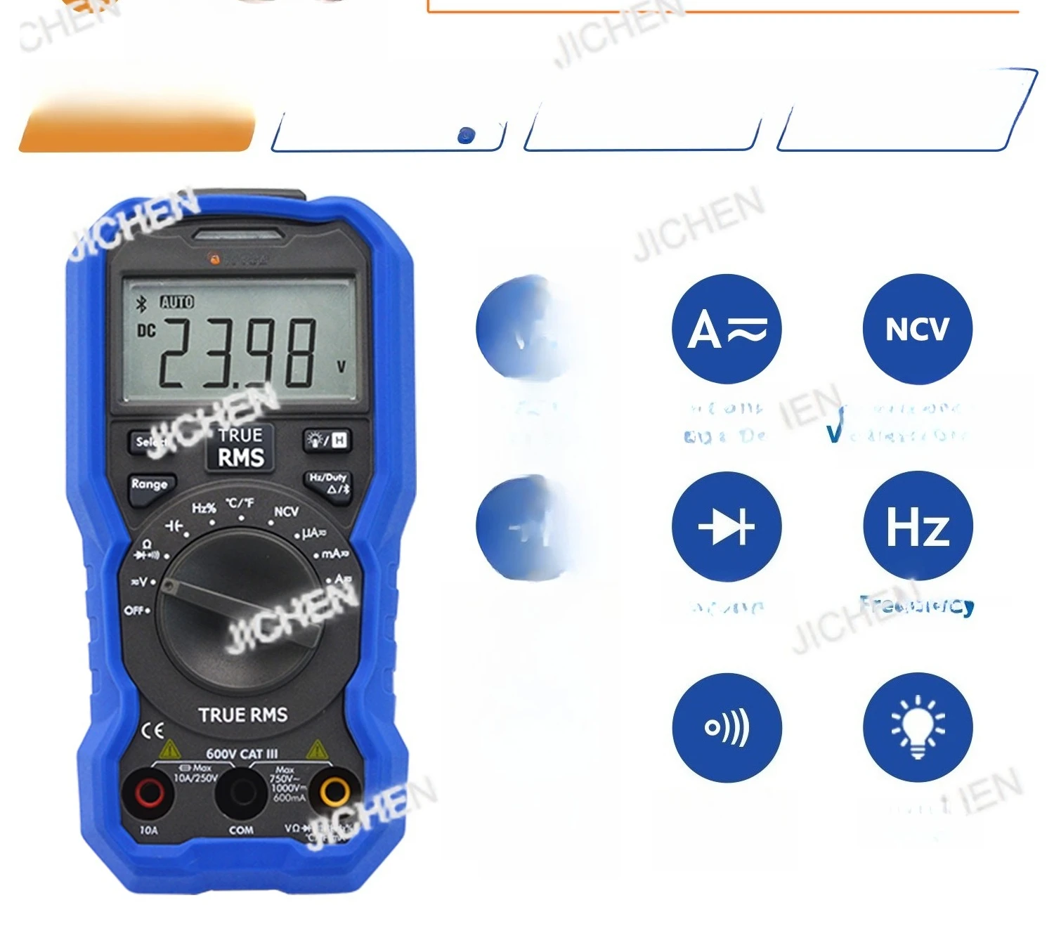 Multimètre numérique multifonctionnel OW16B, avec Bluetooth et NCV True RMS, Table de Test de tension rétroéclairée, facile à installer