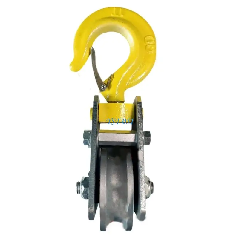 E15A Industrial Strength 1Ton Pulley Hook Rolling Pulley With Quick Installation For Scaffolding Warehousing for 14mm Rope
