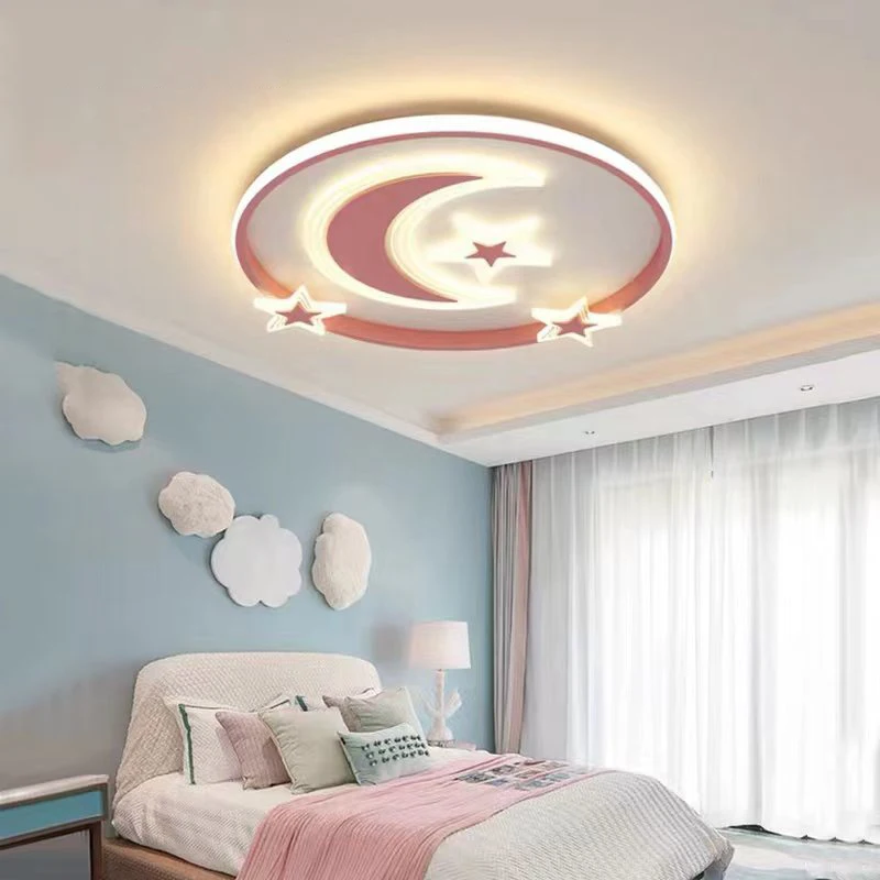 

Round Led Ceiling Light For Children Room Bedroom Study Kids Baby Lustre Cartoon Moon Star Ceiling Chandelier Decor Lamp Plafond