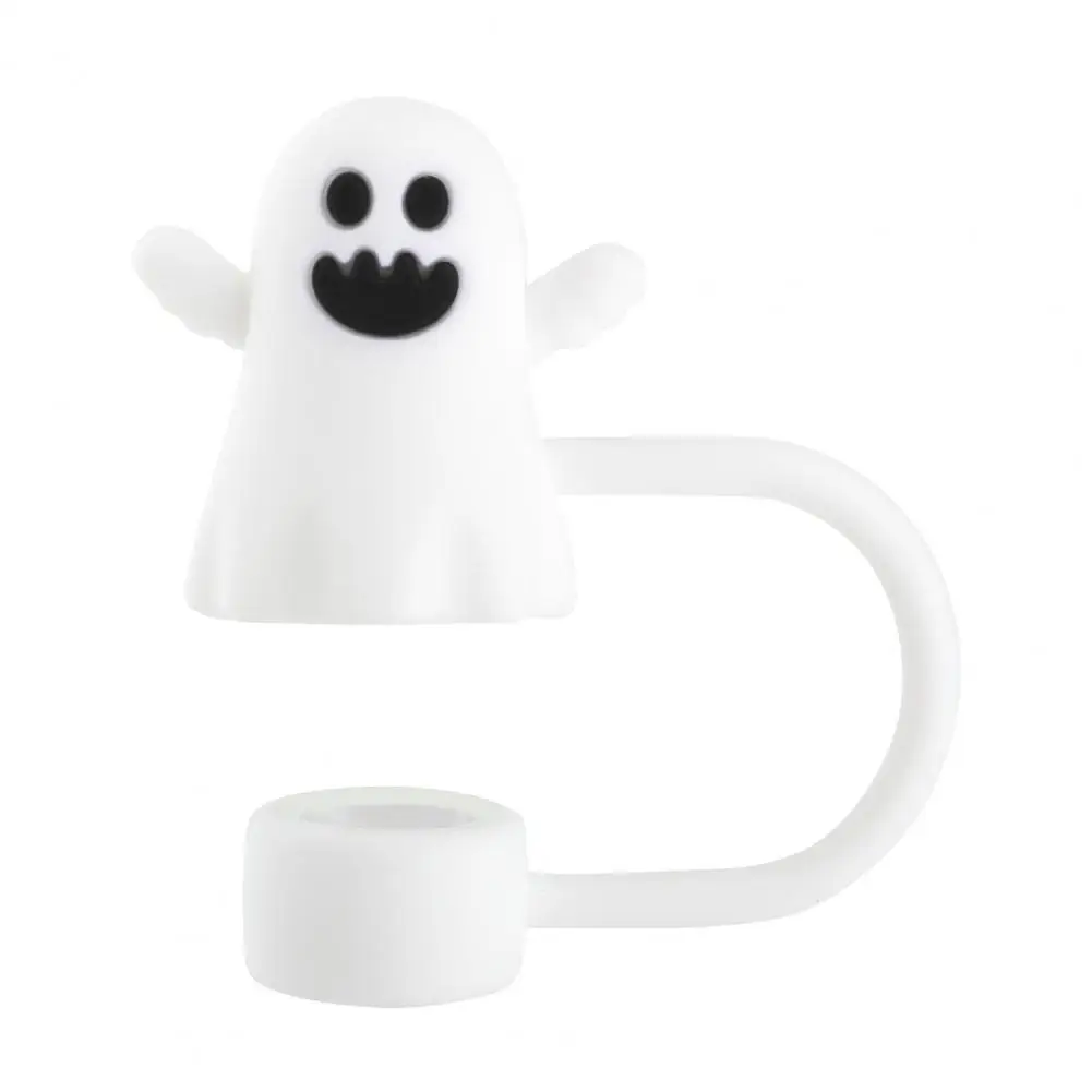 

Novelty Mug Accessories Halloween-themed Silicone Straw Covers for Tumblers Ghost Pumpkin Cute Straw Toppers Reusable Straw Cap