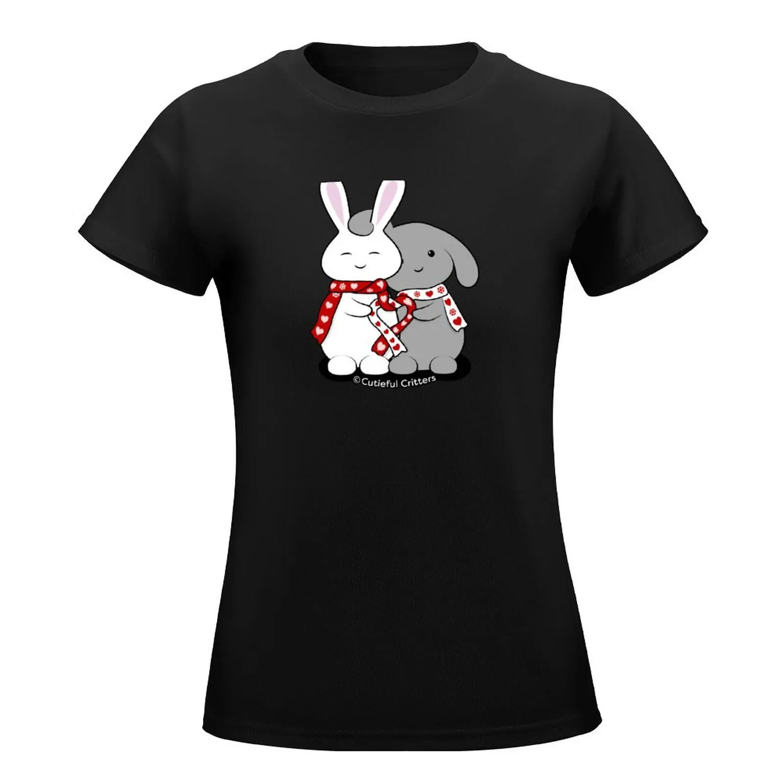 Winter Bunny Love T-Shirt funny cute tops summer clothes for Women