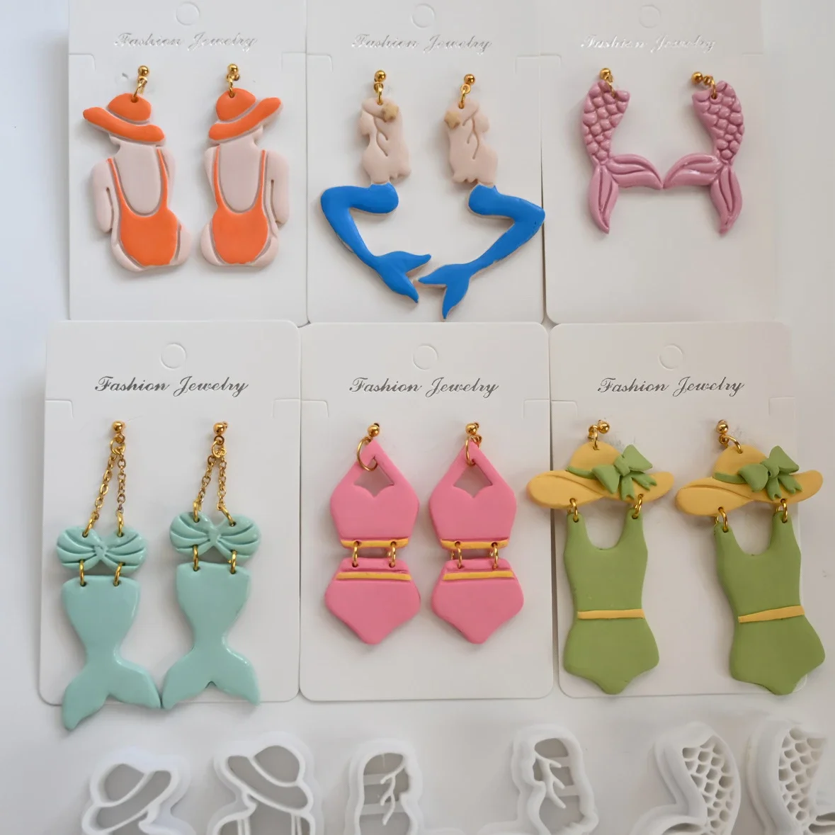 Swimsuit/ Hat/ Mermaid/ Fishtail Polymer Clay Cutter  Clay Tool Diy Earring Pendant Jewelry Molding Cutting Mold  Ceramic Tool