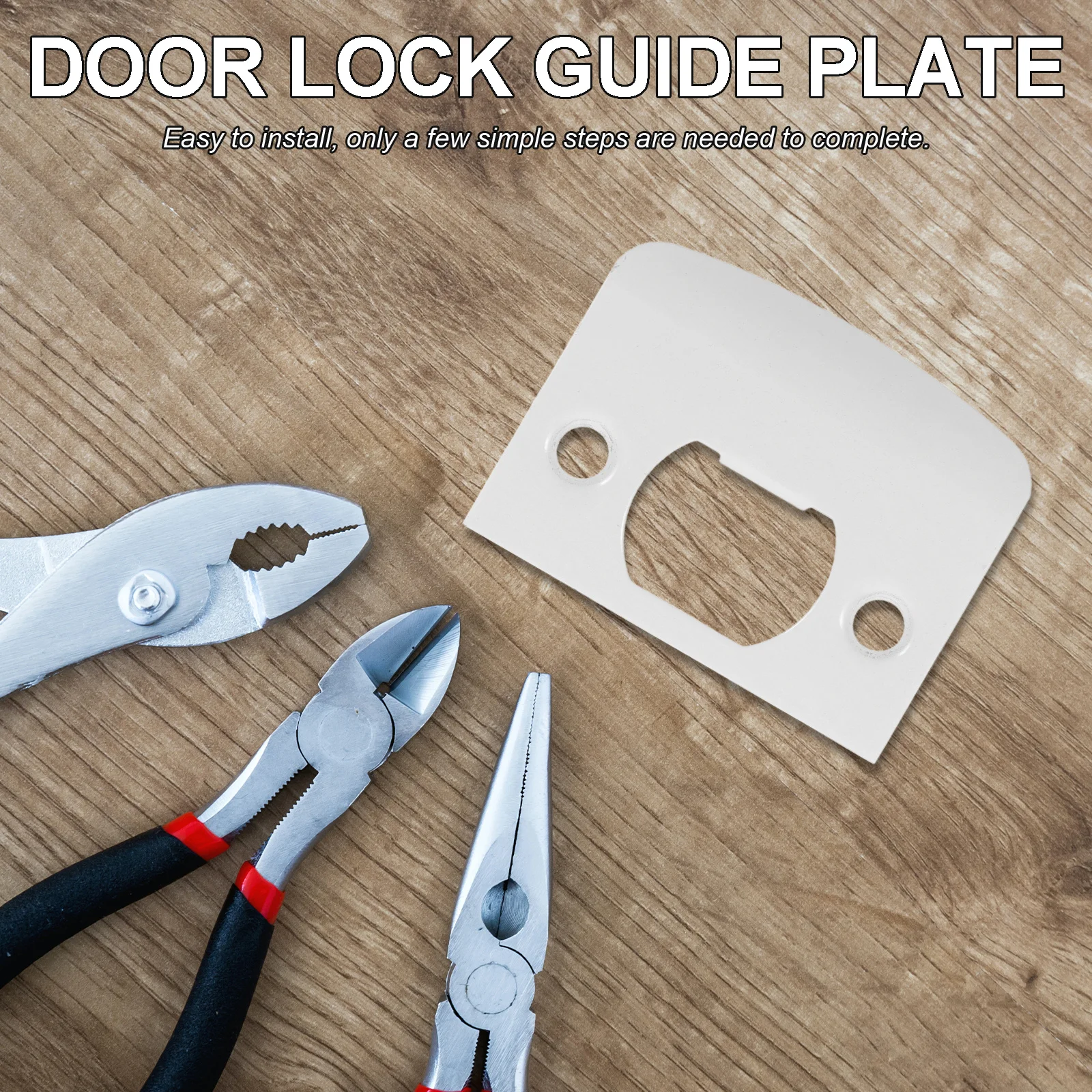 

Deadbolt Strike Plate Stainless Steel Heavy Duty Door Lock Guide for Exterior Interior Doors Security Reinforcement Latch