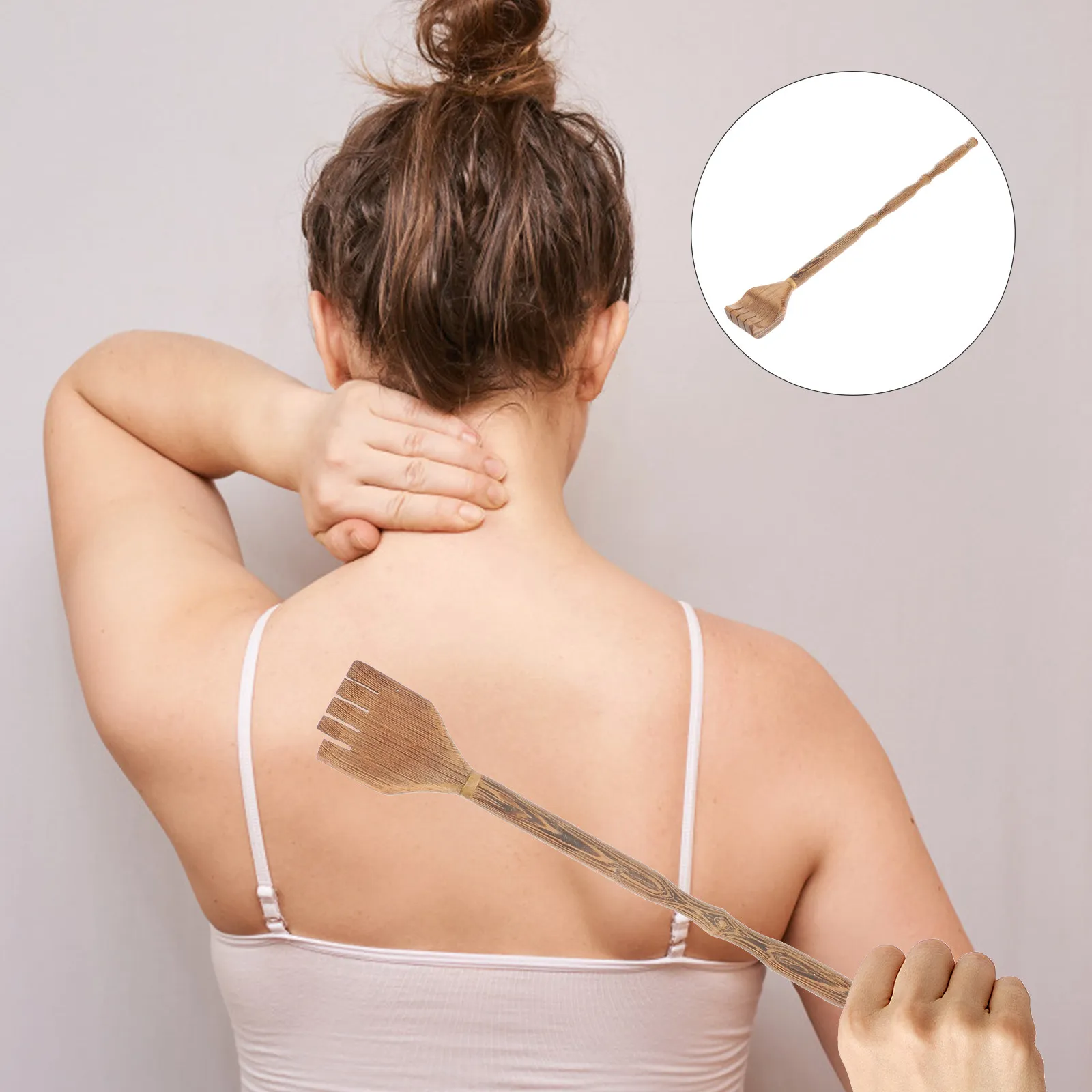 

Wooden Back Scratcher Sturdy Natural Extendable Back Scratcher Long Handle Carved Grip Itch Relief Tool Backscratcher