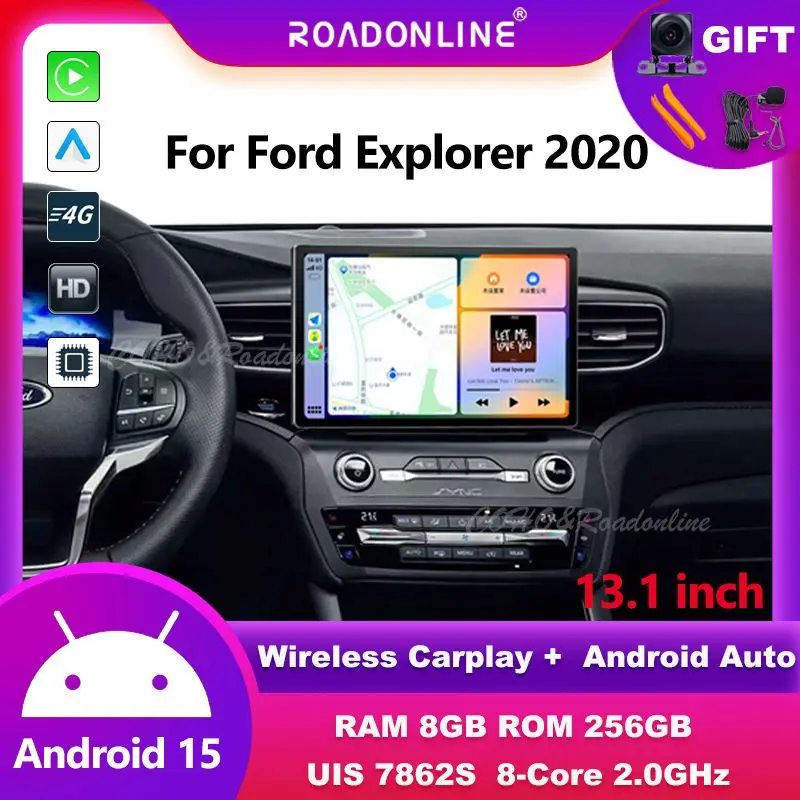 13.1 inch Android audio For Ford Explorer 2020 Android 15  Core 8+256G Car Multimedia Player