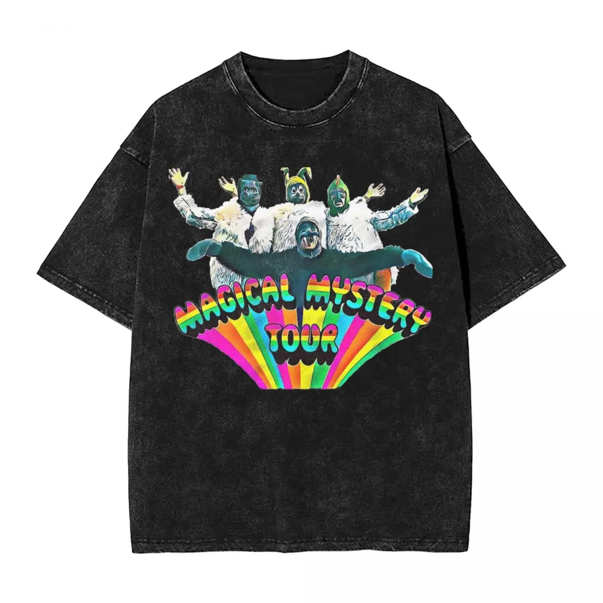 Magical Mystery Tour Album Cover Washed T Shirt Man Street Style Casual T-Shirts Summer Hipster Tees Loose Oversized Clothing