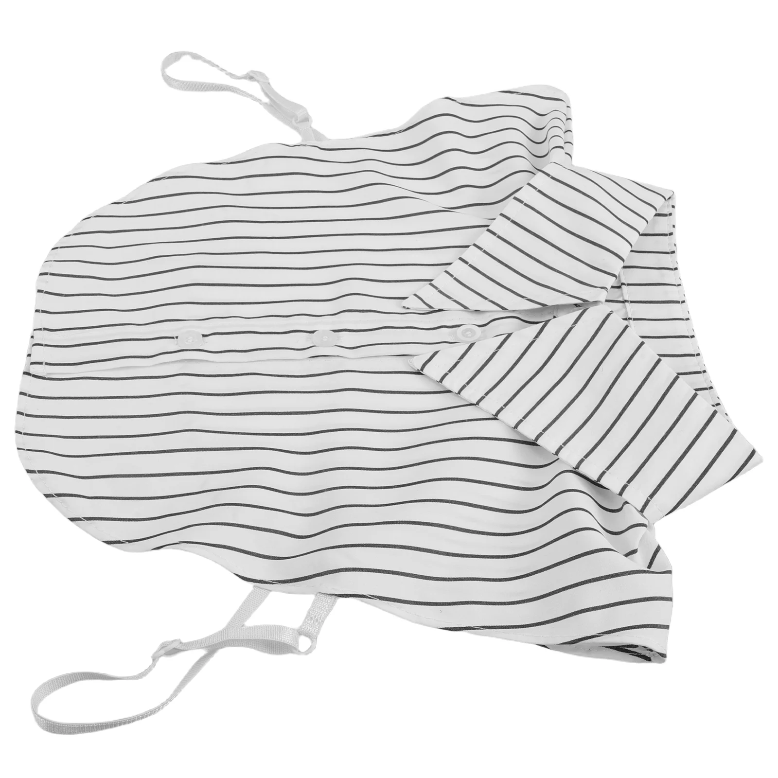 

Shirt Fake Collar Dickey Half Blouse Women White Stripes Cotton Detachable Ladies under Sweater Fashion Versatility Unique