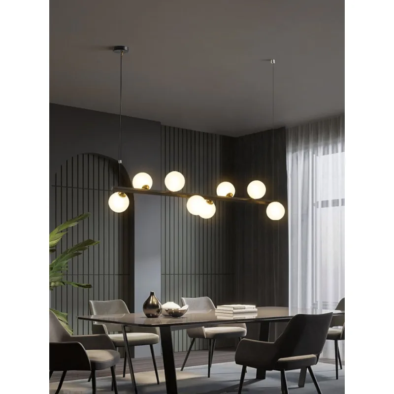 

Nordic restaurant chandelier modern minimalist personality three bar lamps classic creative magic bean chandelier decoration