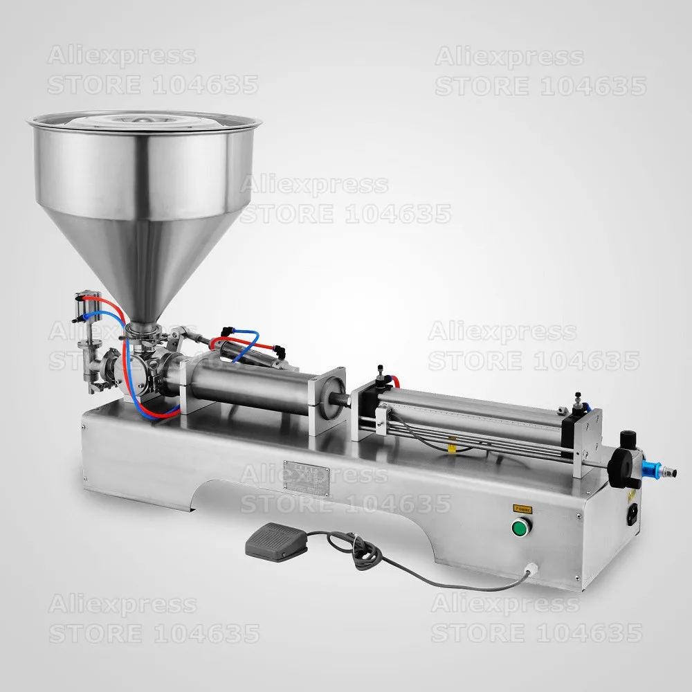 10-300ML Pneumatic Paste and Liquid Filling Machine Volume With 30L Hopper for Packing Beverage Shampoo Pharmacy Food