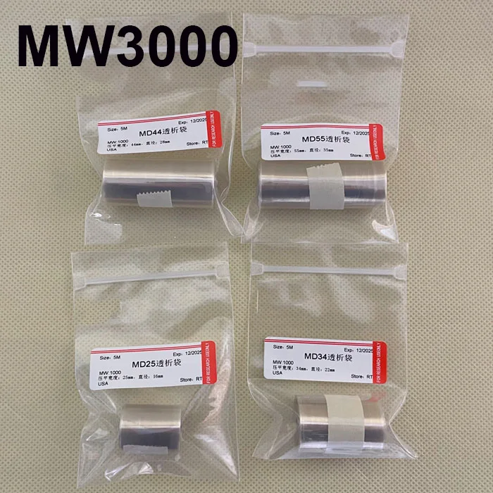 MW3000 Regenerated cellulose RC dialysis bag MD25/34/44/55/77mm