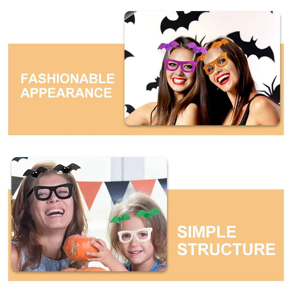 

4 Pcs Bat Glasses Frame Props Halloween Elements Eyeglasses Sunglasses Funny Hairball Festival Child