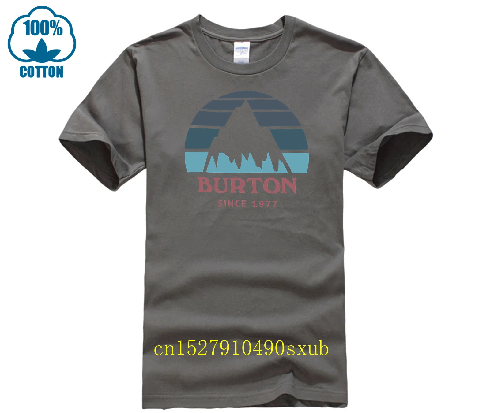 BURTON Funny Tee Shirt for Men Adult Crew Neck Short Sleeve T Shirts Adult Men\'s Plus Size 100% Cotton