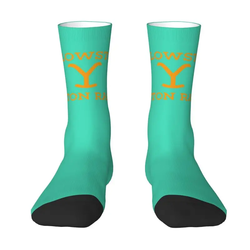 Kawaii Yellowstone Dutton Ranch Socks Men Women Warm 3D Print Basketball Sports Crew Socks